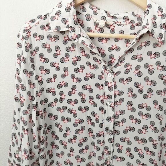 JANE & DELANCEY x ANTHROPOLOGIE | Lightweight Bicycle Button Blouse | Large - Picture 1 of 9